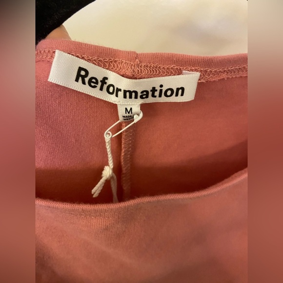 NWT Reformation Nataly Knit Mini Dress Rose Petals Pink Size Medium - Picture 6 of 8